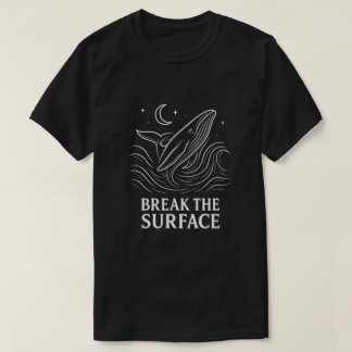 Camiseta Linha de Arte de Baleia Brilhante - Poder Oceânico