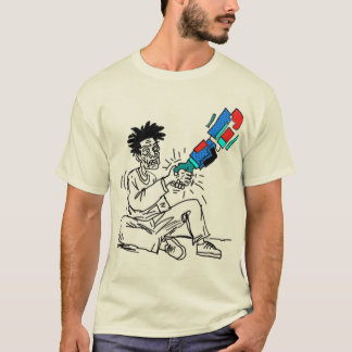 Camiseta Linha de Arte de Colaboração entre Humano e Robô
