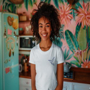 Camiseta Linha de Arte de Luxo de Pássaro Elegante