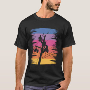 Camiseta Linha de Cabo de Alimentação da Linha Distante