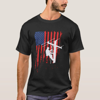 Camiseta Linha de Cabo do American Lineman Flag