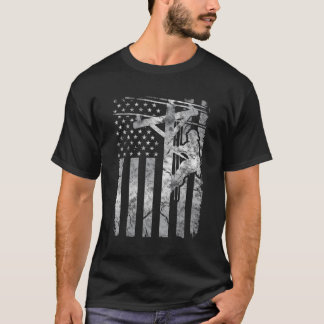 Camiseta Linha de Cabo Elétrico Patriótico Afastada America