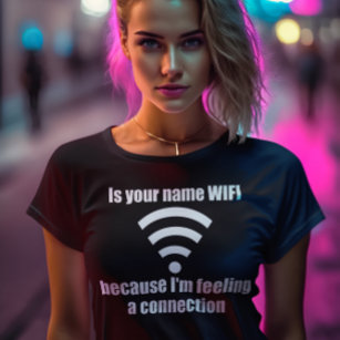 Camiseta Linha de coleta engraçada: conexão WIFI