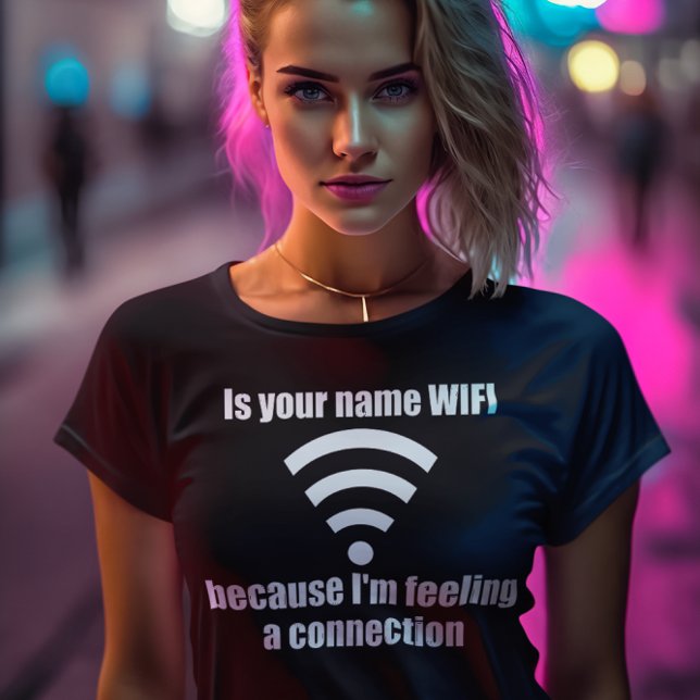 Camiseta Linha de coleta engraçada: conexão WIFI (Criador carregado)