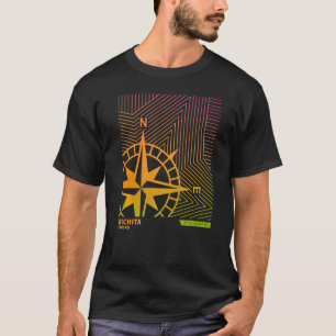Camiseta Linha de Compass Gradiente do Ombre do Kansas
