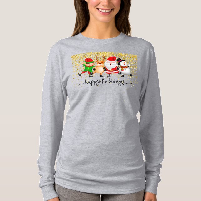 Camiseta Linha de dança de Natal (Frente)