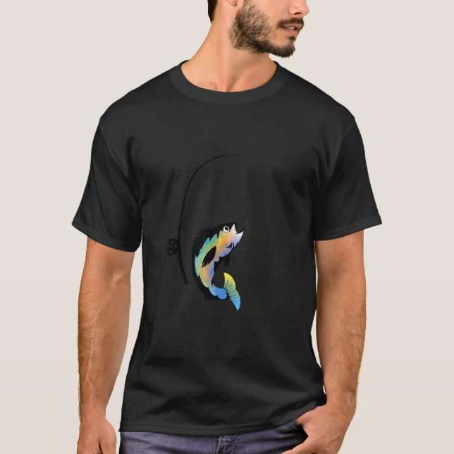 Camiseta Linha de Pesca Silhueta de Pesca (Frente)