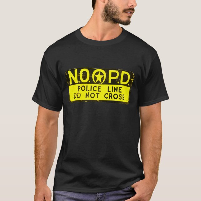 Camiseta Linha de polícia sinal de Nova Orleães NOPD - (Frente)