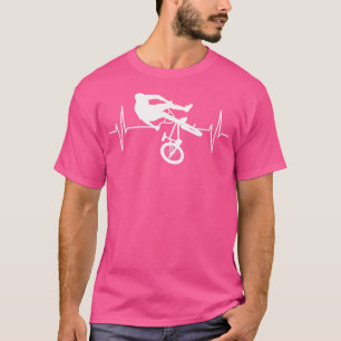 Camiseta Linha de pulsação Bmx Bike Rider Motocross FreeBmx