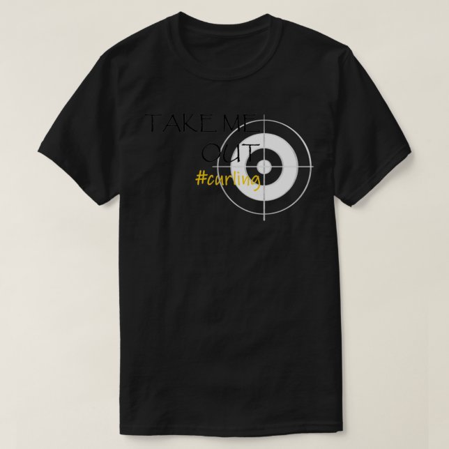 Camiseta Linha de Recolha de Curling Me Tire Escuro (Frente do Design)