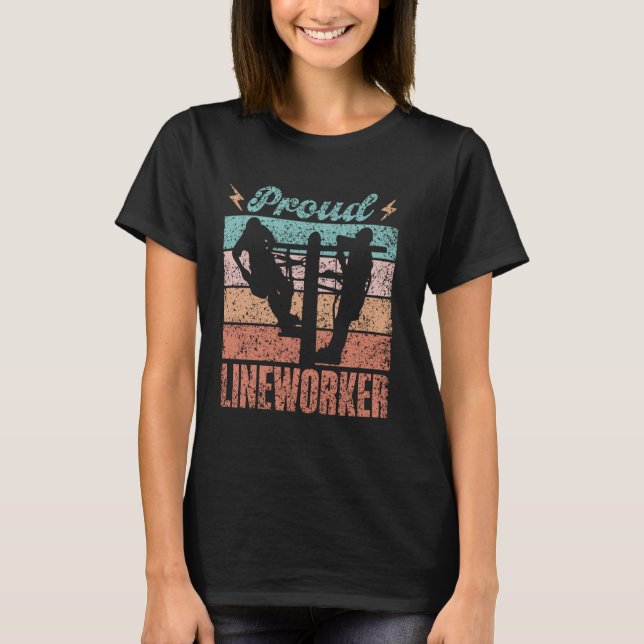 Camiseta Linha de Trabalho Lineman Lineman Lineworker Orden (Frente)