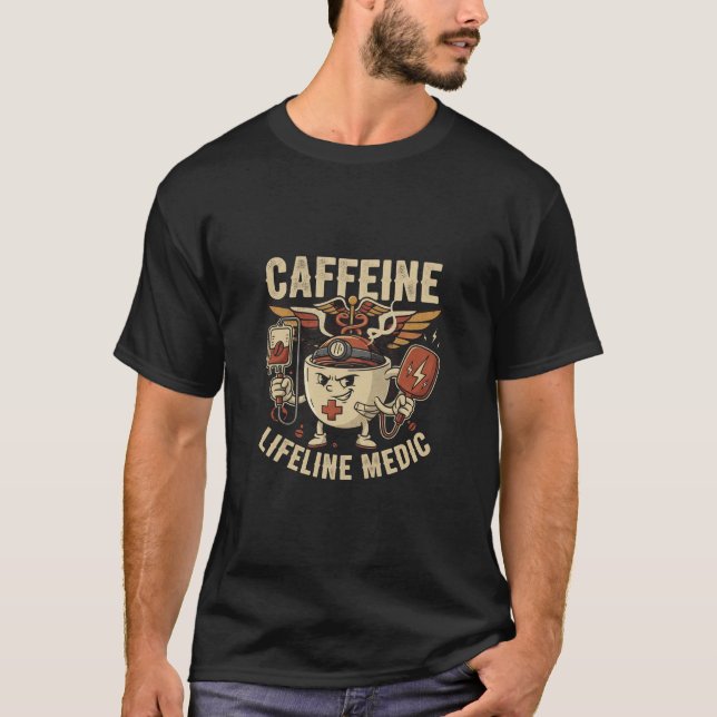 Camiseta Linha de Vida Cafeína Medic (Frente)