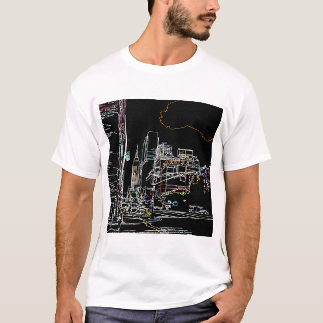 Camiseta Linha do horizonte colorida em Manhattan (Frente)