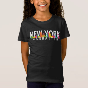 Camiseta Linha do horizonte de Nova York Manhattan com palm