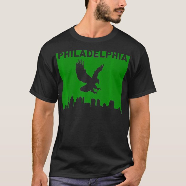 Camiseta Linha do horizonte Filadélfia com Águia em alta (Frente)