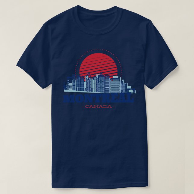 Camiseta Linha do Skyline para Montreal Canadá (Frente do Design)