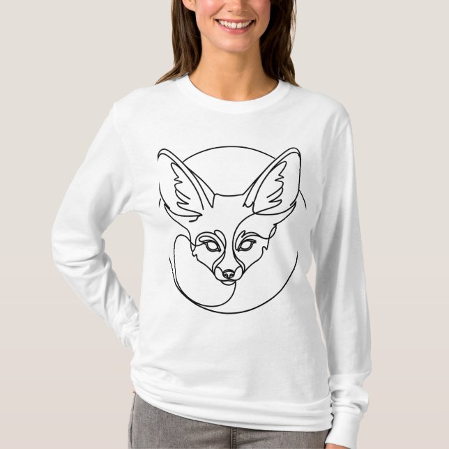 Camiseta Linha Mínima Art Fennec Fox (Frente)