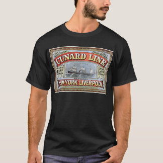 Camiseta Linha poster de Cunard de New York Liverpool