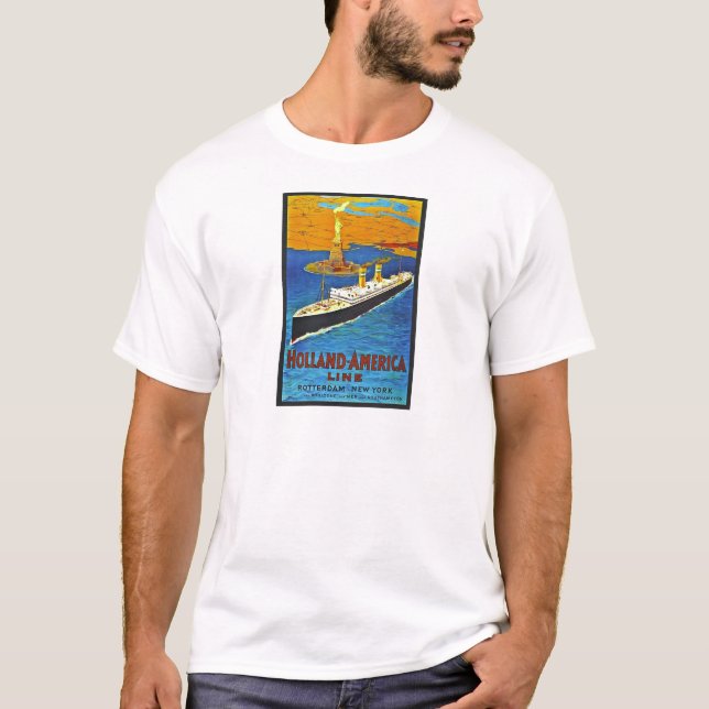 Camiseta Linha poster de Holland América das viagens (Frente)