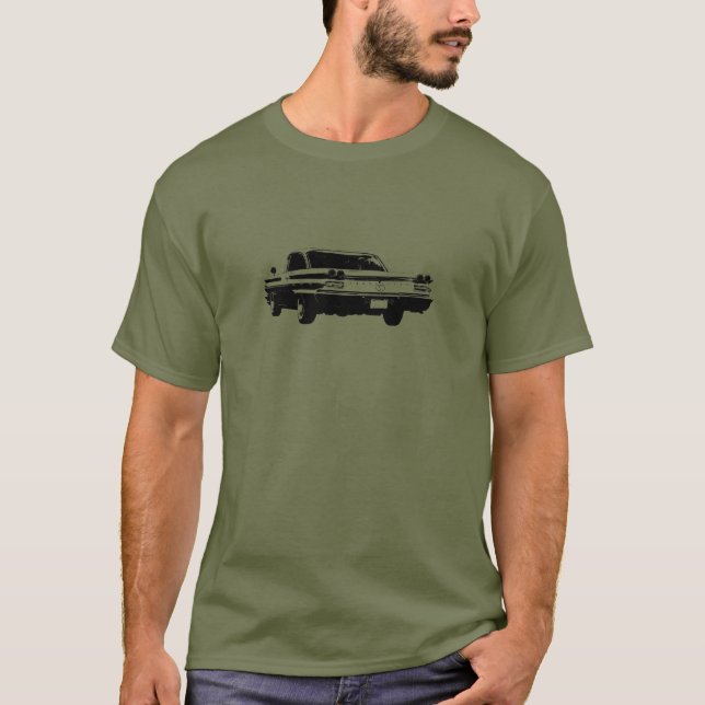 Camiseta Linha preta imagem da arte da parte traseira 1960 (Frente)