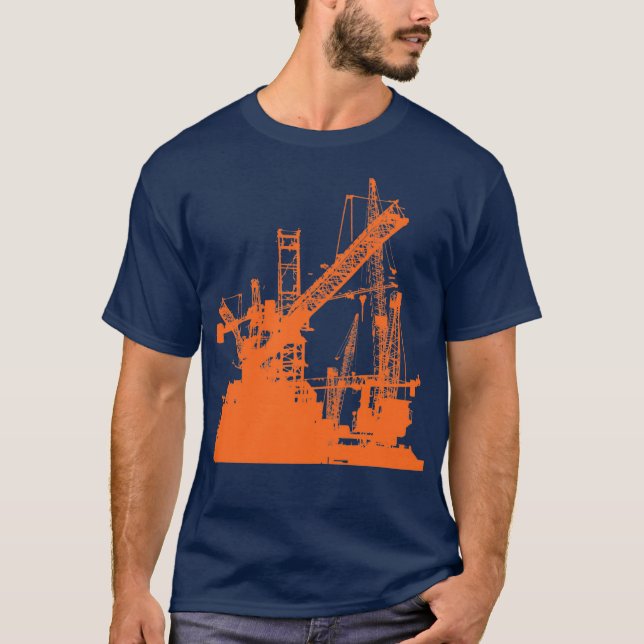 Camiseta Linha Skyline do Operador de Construção de Carguei (Frente)