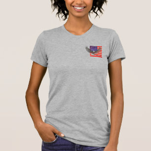 Camiseta Linha t-shirt da bandeira americana e da águia da