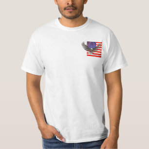Camiseta Linha t-shirt da bandeira americana e da águia do