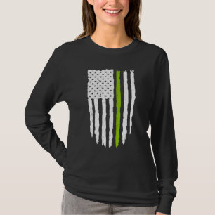 Camiseta Linha Verde Fina Bandeira Americana Para Vegan E V