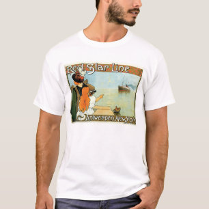 Camiseta Linha vermelha mulher da estrela com anúncio da
