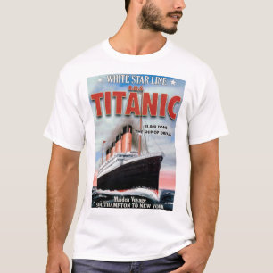 Camiseta Linha White Star RMS Titanic - O Navio dos Sonhos