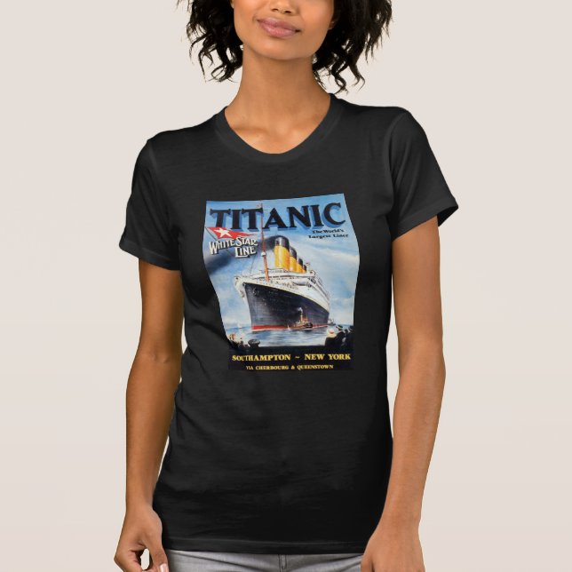 Camiseta Linha White Star Titanic - Maior Liner do Mundo (Frente)