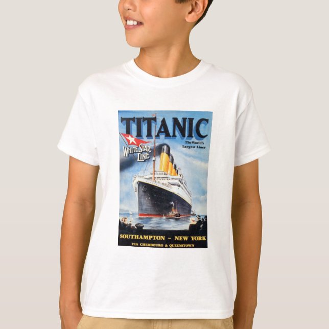 Camiseta Linha White Star Titanic - Maior Liner do Mundo (Frente)
