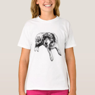 Camiseta Linhagem de Tinta de Filhote Aussie