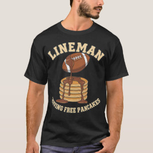 Camiseta Linhão Engraçado Servindo Panquecas Diariamente Of