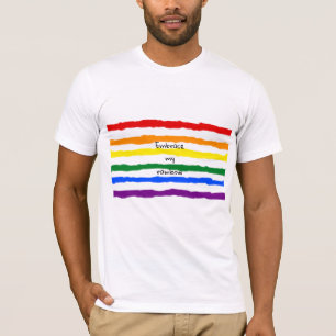 Camiseta Linhas arco-íris com texto personalizado