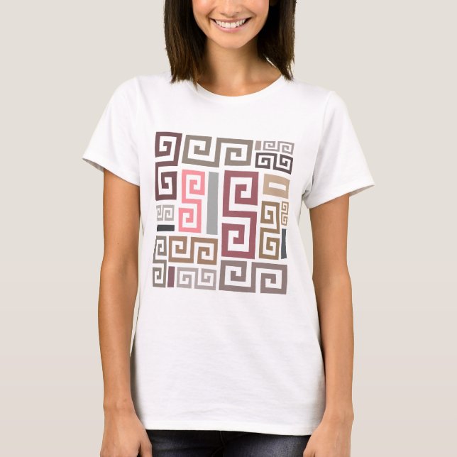 Camiseta linhas artísticas abstrato modernas (Frente)