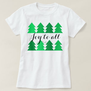 Camiseta Linhas bonitas de Árvores de Natal Verdes Alegrem