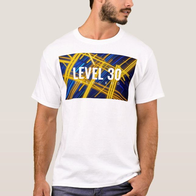 Camiseta Linhas Caóticas de Synthwave Amarelo Ciano Brilhan (Frente)