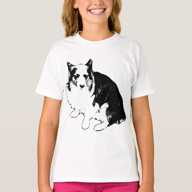 Camiseta Linhas Corgi de Monitorização Noturna (Frente)