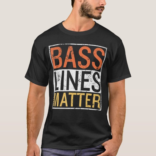 Camiseta Linhas de Bass Matam Jogador Guitarrista de Bass B (Frente)