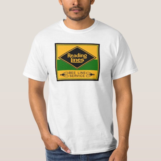 Camiseta Linhas de estrada de ferro da leitura, linha (Frente)