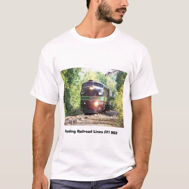 Camiseta Linhas de estrada de ferro locomotiva diesel da (Frente)