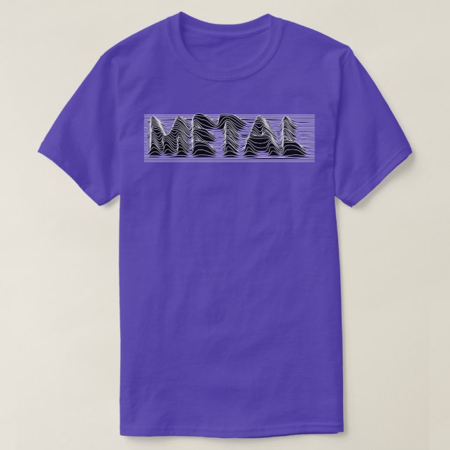 Camiseta linhas de onda metálica (Frente do Design)