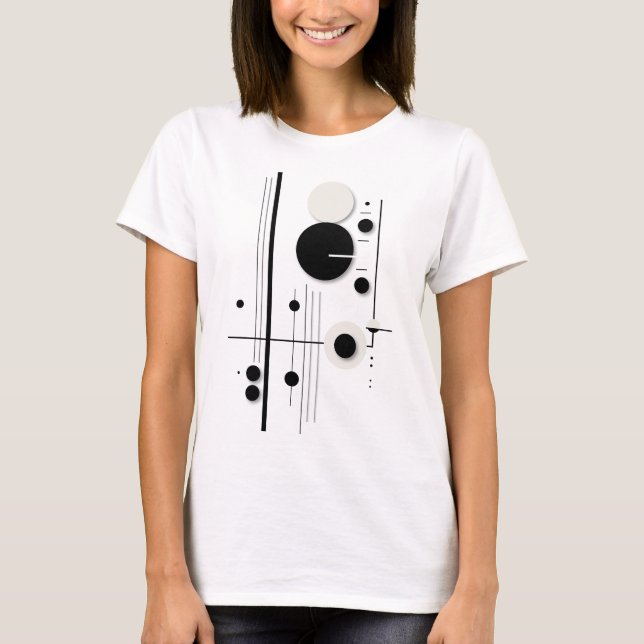 Camiseta Linhas de Sinfonia do Círculo Geométrico Minimalis (Frente)