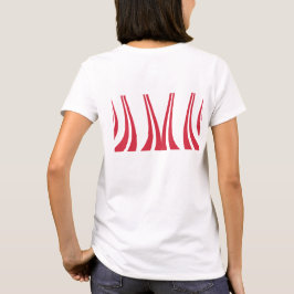 Camiseta Linhas distribuídas abstrato vermelho-doce, em for