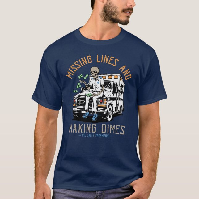 Camiseta Linhas e Fazeres ausentes Dimes T-Shirt (Frente)