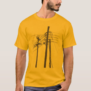 Camiseta linhas eléctricas elétricas