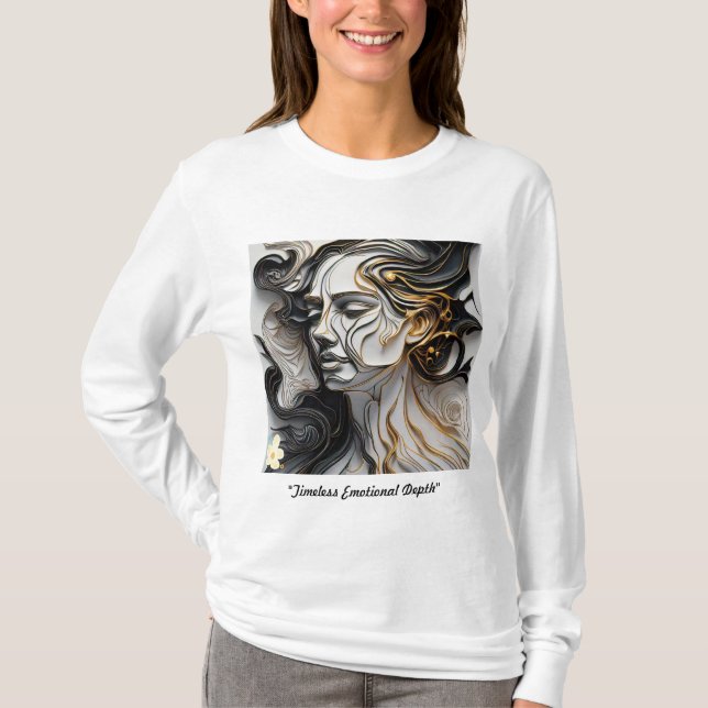 Camiseta "Linhas Emotivas de Dourado" (Frente)