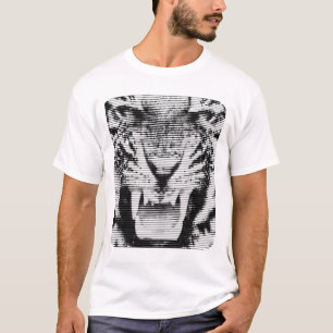Camiseta Linhas horizontais do tigre preto irritado