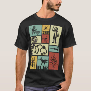 Camiseta Linhas Nazca - Geoglifos Peruanos - Arte Retro Box